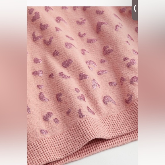 H&M GIRLS SWEATER WITH GLITTER HEARTS - Picture 2 of 7